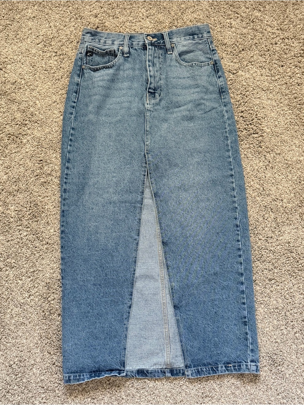 KanCan Reglin Denim Skirt with Front Slit